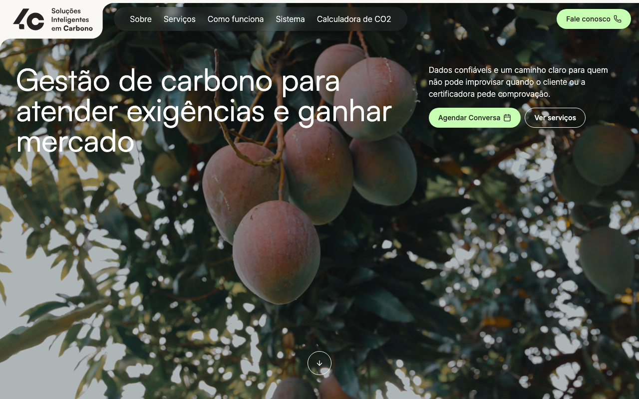Site da 4C Soluções em Carbono